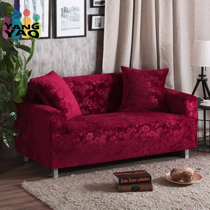 

Jacquard Thick Velvet Universal Stretch Elastic Couch Slipcovers Sectional Sofa Covers Plush Warm 1/2/3/4 Seater