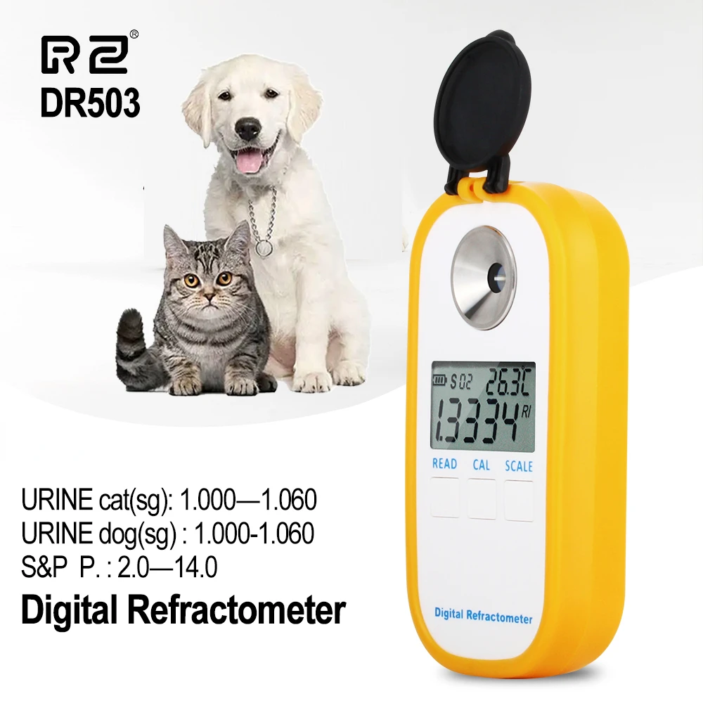

RZ Animal Refractometer Serum Protein Piss Urine Refractometer Dog Cat Specific Gravity Tester Animal Care Veterinarians Tools