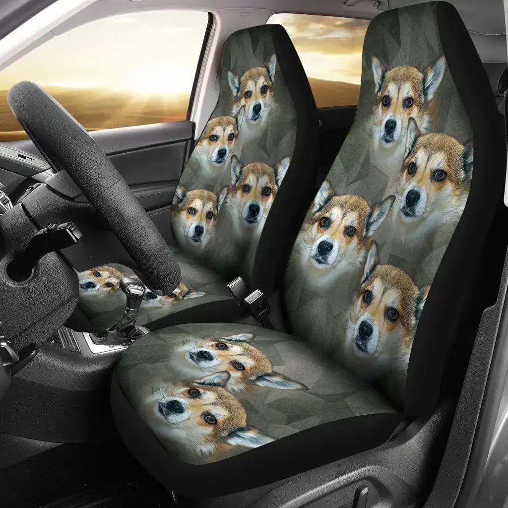 Комплект чехлов на автомобильные сиденья с принтом норвежского Lundehund, 2 шт., автомобильные аксессуары, чехлы на сиденья
