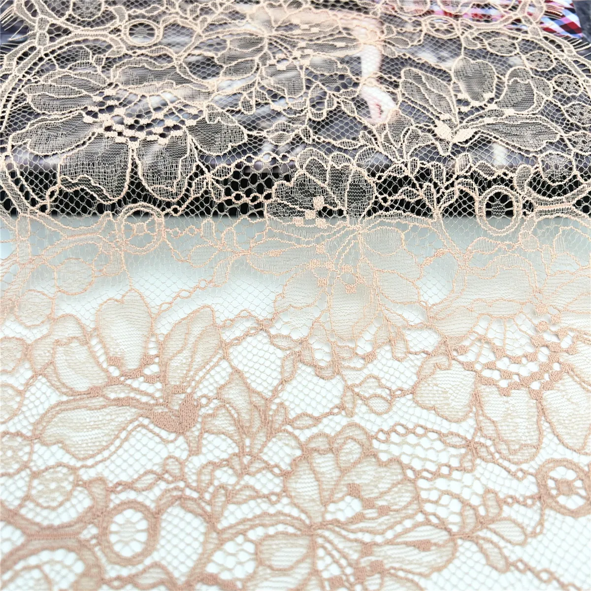 3y/Lot Width 21.50cm Dark Skin Underwear Lace Eyelash Trim Lingerie Sewing Craft DIY Apparel Fabric Bra Lace Non-Elastic 3