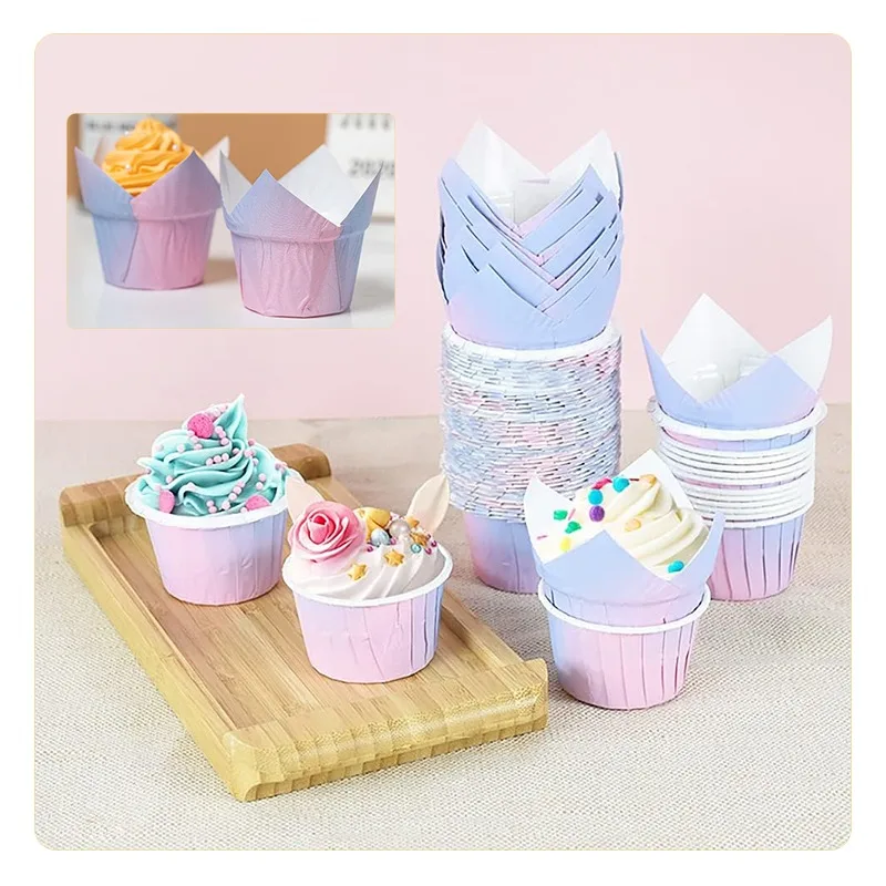 Gradient Color Cupcake Wrapper Baking Cups Grease-Proof Muffin Liners Containers High-T... - SKU CWBC1313 - UGI Packaging
