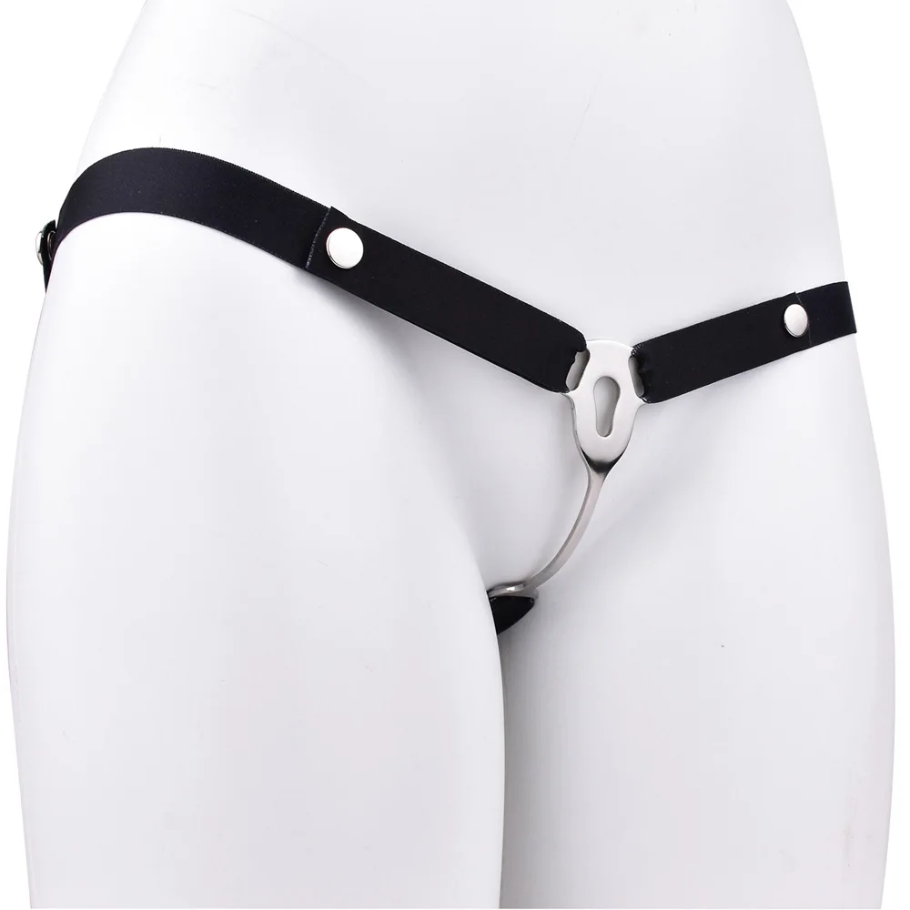UNMZ Male Erotic Toys Stainless Steel Imitation Cage Sheet Flat Negative Negative Chastity Lock Belt Set Hidden Penis Sissy COS