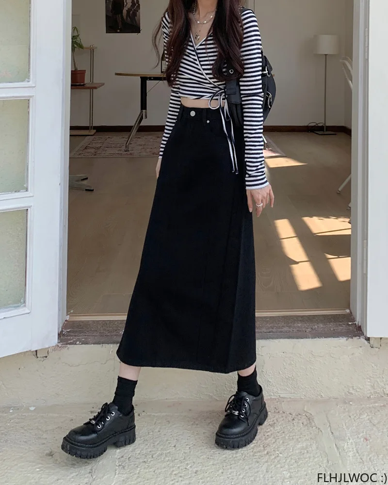 Long Maxi Denim Skirts New Design Spring 2024 Women Fashion
