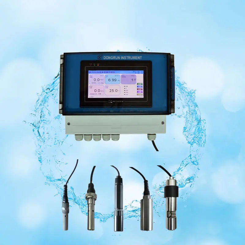 

Multi-parameter 5 in1ph orp conductivity Dissolved turbidity water quality analyzer controller meter