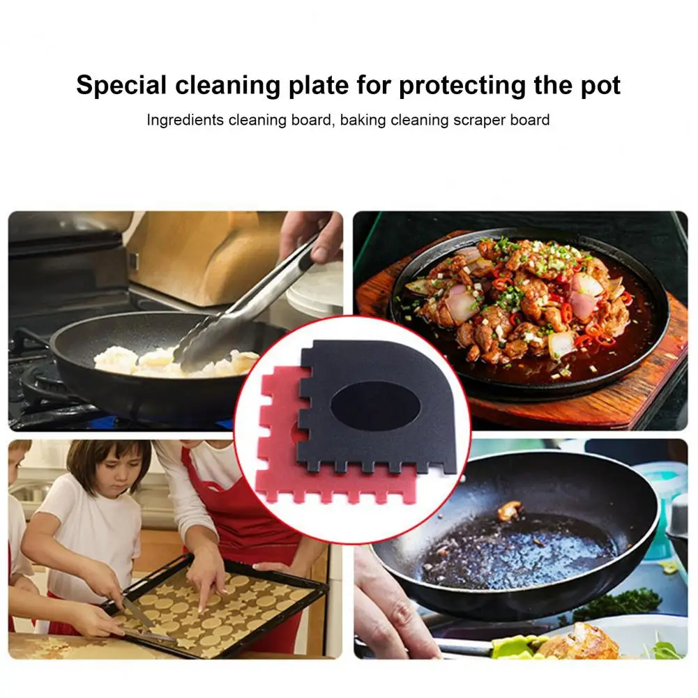 2Pcs Pan Scraper Convenient Wear-resistant Comfortable Grip Non-slip Grill Pan Cleaning Scraper Set Home Supplies