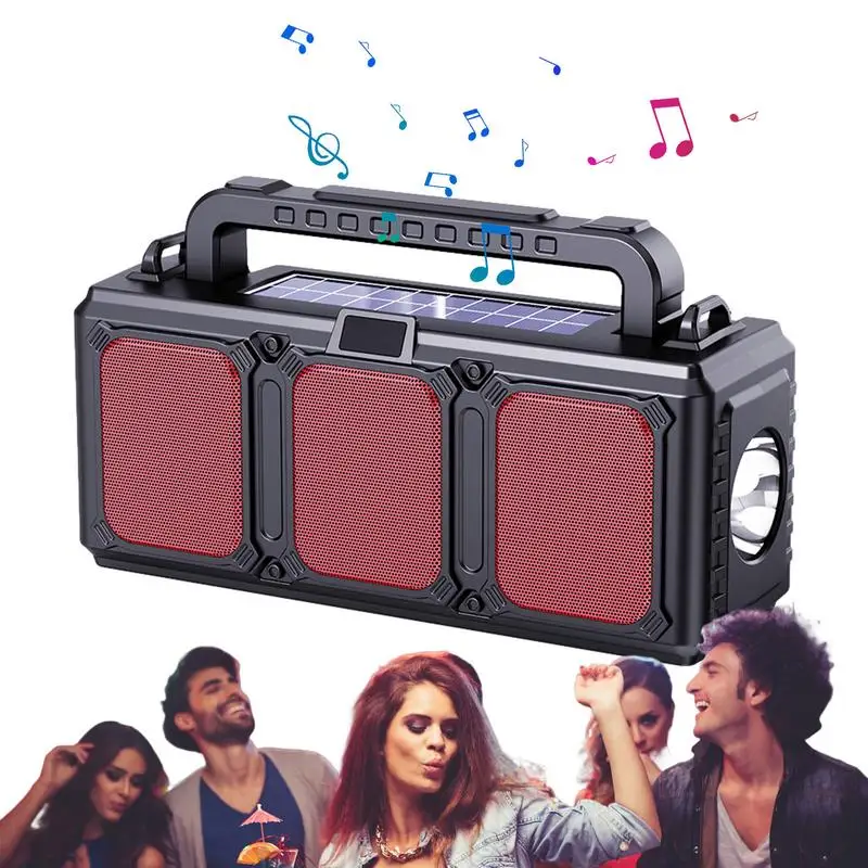 

Музыкальный проигрыватель на солнечной батарее с ручным радио, 5000 мАч, заряжаемый музыкальный проигрыватель, аварийное зарядное устройство для телефона «Все в одном», внешний аккумулятор для кемпинга на открытом воздухе