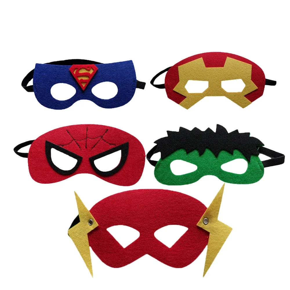 Face Mask 32pcs/kit Superhero Mask Cosplay Christmas Halloween Kids Adult Carnival Party Props Children's Birthday Masks Masquerade Gifts