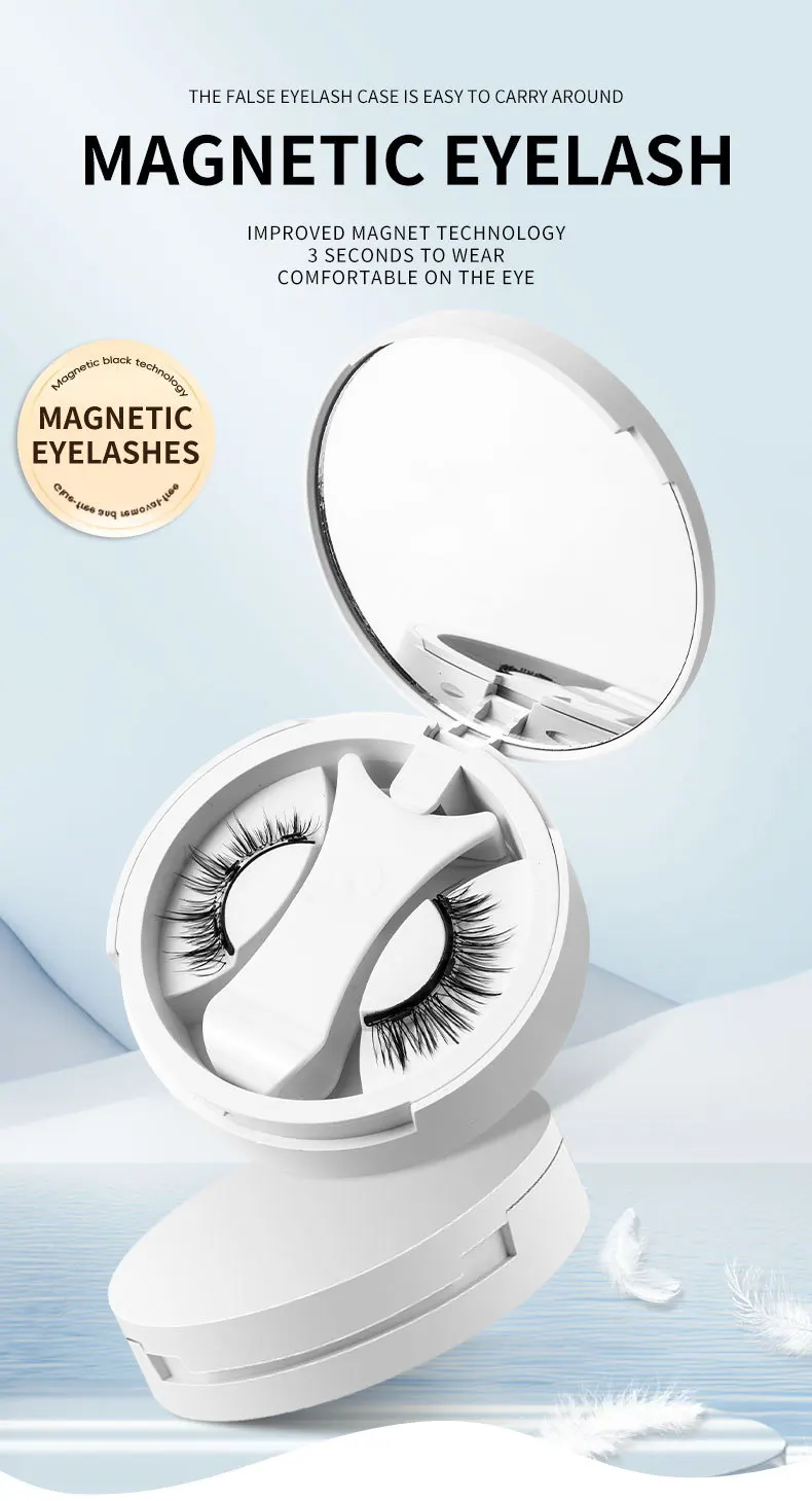 Description Picture 2 of itemBrown Lashes 3Magnetic eyelashes integrated storage box 3D false eyelash with applicater natural thick glue-free eye lashes drop