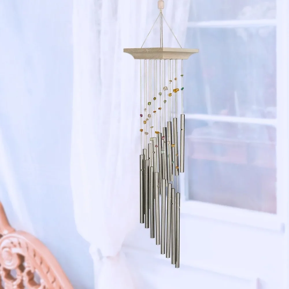 

Mystic Spiral I'm Wind Pendant 22” Confetti Silver Wind Chime MSC Windchimes Hanukkah Decoration Outdoor Decors Windchime Chimes