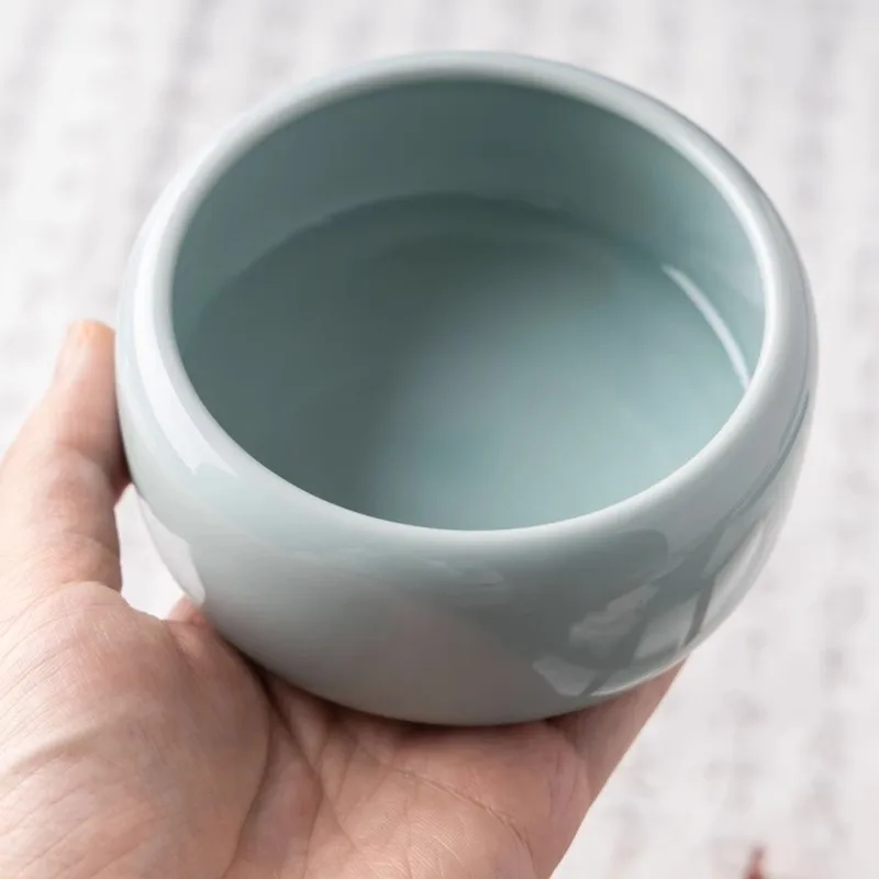 세라믹 잉크 스톤 와셔 중국 브러시 와셔, 백자 서예 청소 그릇, 전통 학자의 책상 액세서리