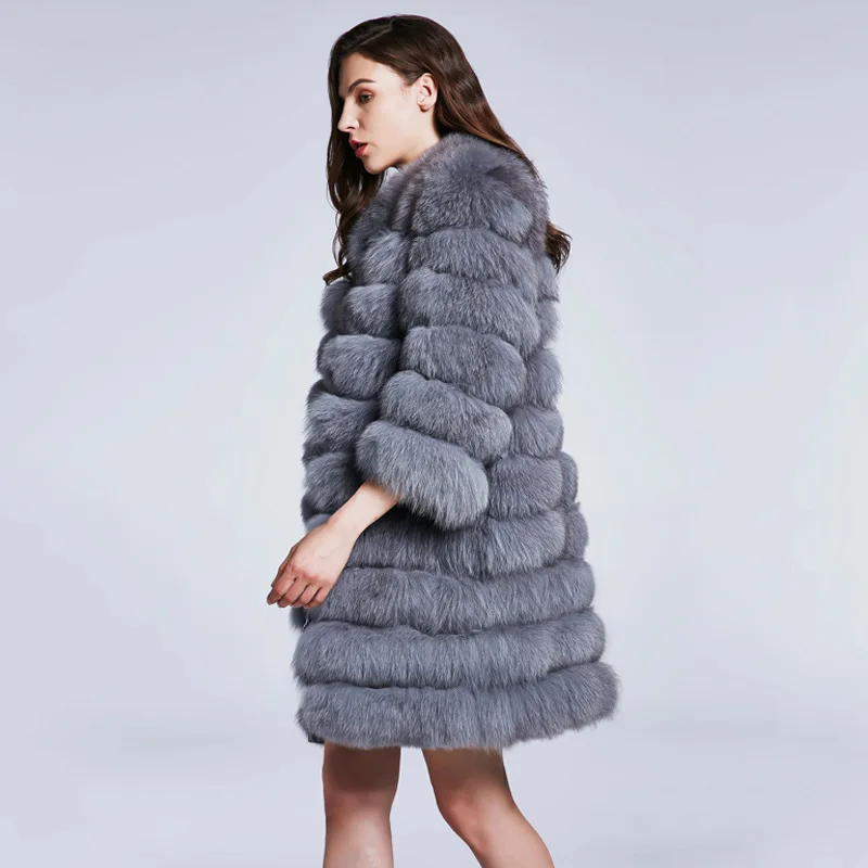 Fox Fur Fur Coat for Women's Autumn and Winter Long Zipper Detachable Genuine Fur Insulation and Thick Coat