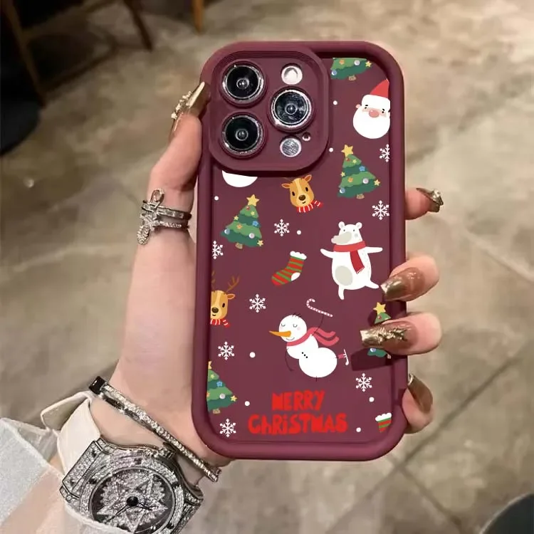 Festive Snowman & Santa Claus Silicone Phone Case - Christmas Edition