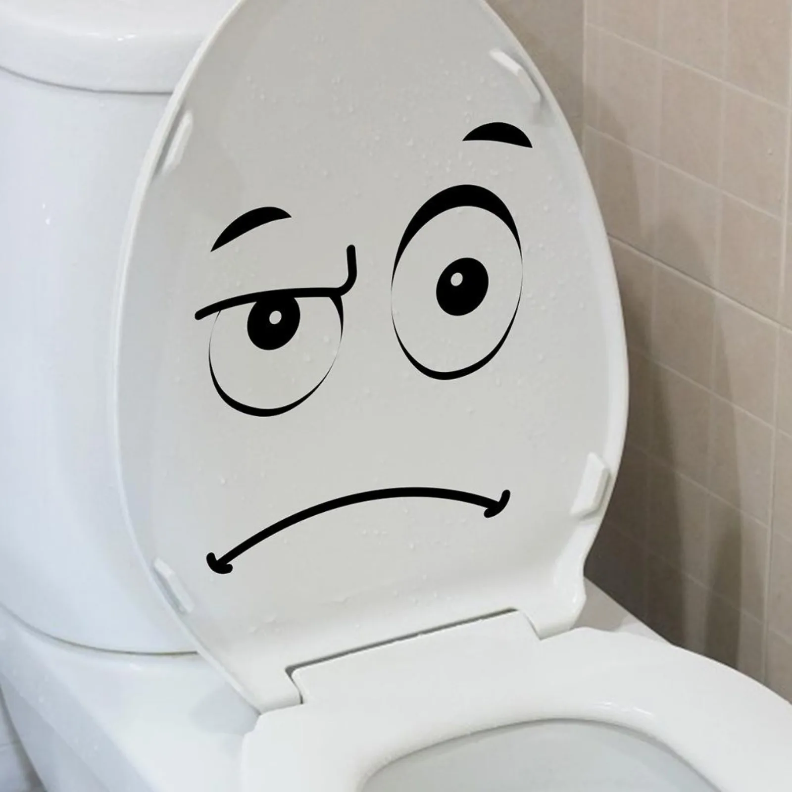 Washroom Toilet Seat Stickers Put ME Down Monster Smiley Face Wall Art Decal Sticker Funny Kids Potty Training