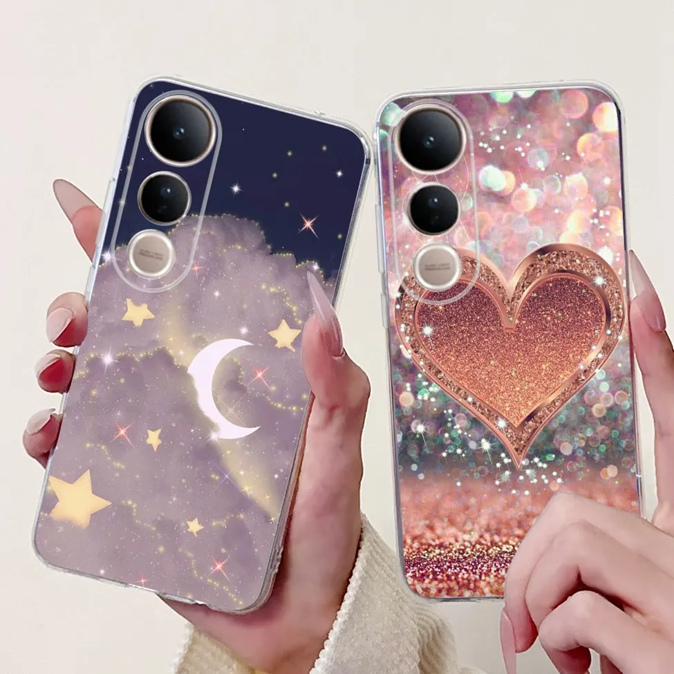 Clear Fashion Luxury Cute Cartoon Cat TPU Bumper Phone Case Cover