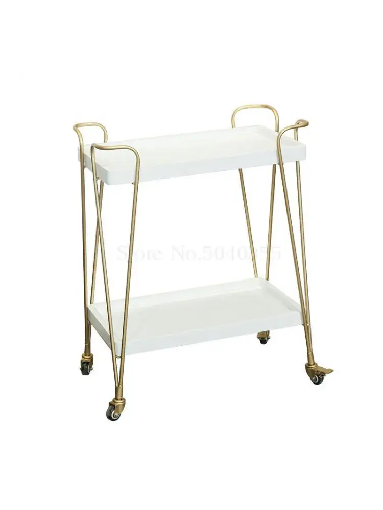 Nordic solid wood dining car sideboard dessert tea wine cart hotel home living room showroom mobile cart