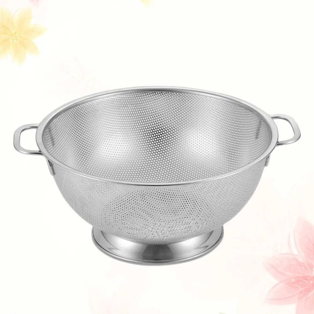 

Strainer Colander Stainless Steel Colander Professional Strainer with Heavy Duty Handles Durable Useful Strainer Colander for