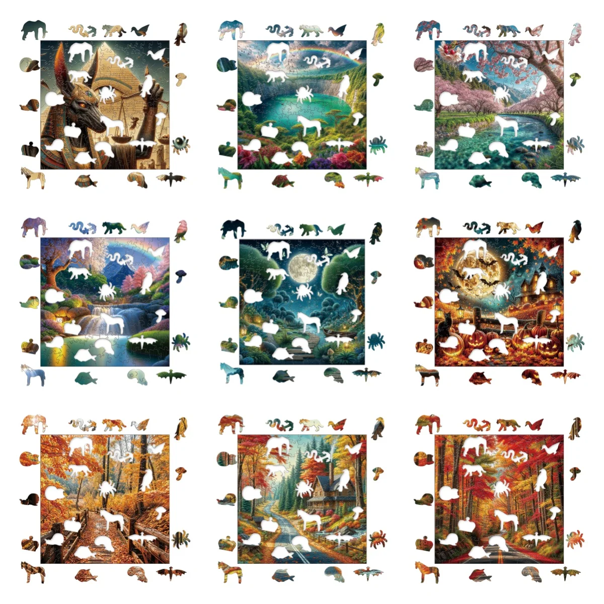 ZFX Forest Trees Animal Wooden Puzzles Montessori Games Boy 3d Wooden Puzzle Adults Christmas Board Games For The Whole