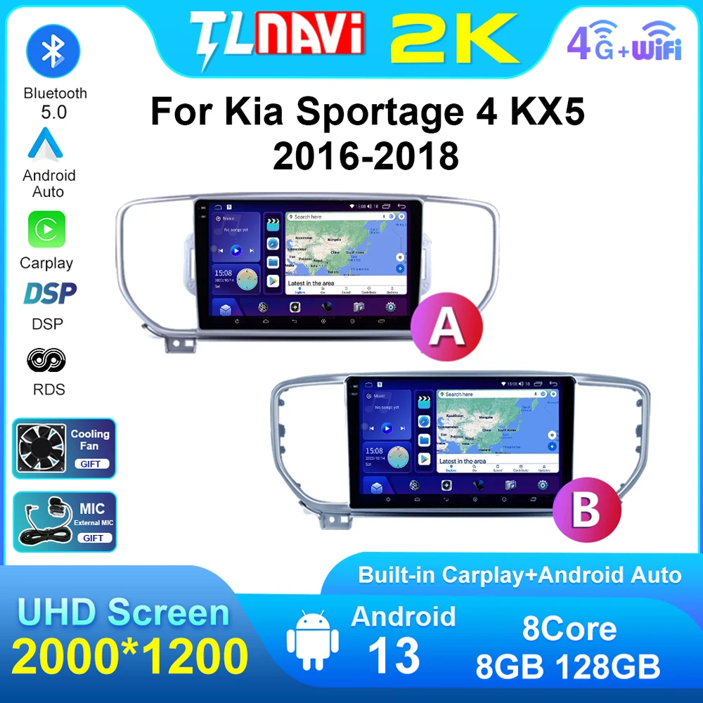

Авторадио для 2016 - 2018 KIA KX5 Sportage автомобильное радио стерео DVD мультимедийный плеер GPS навигатор головное устройство Carplay AndroidAuto