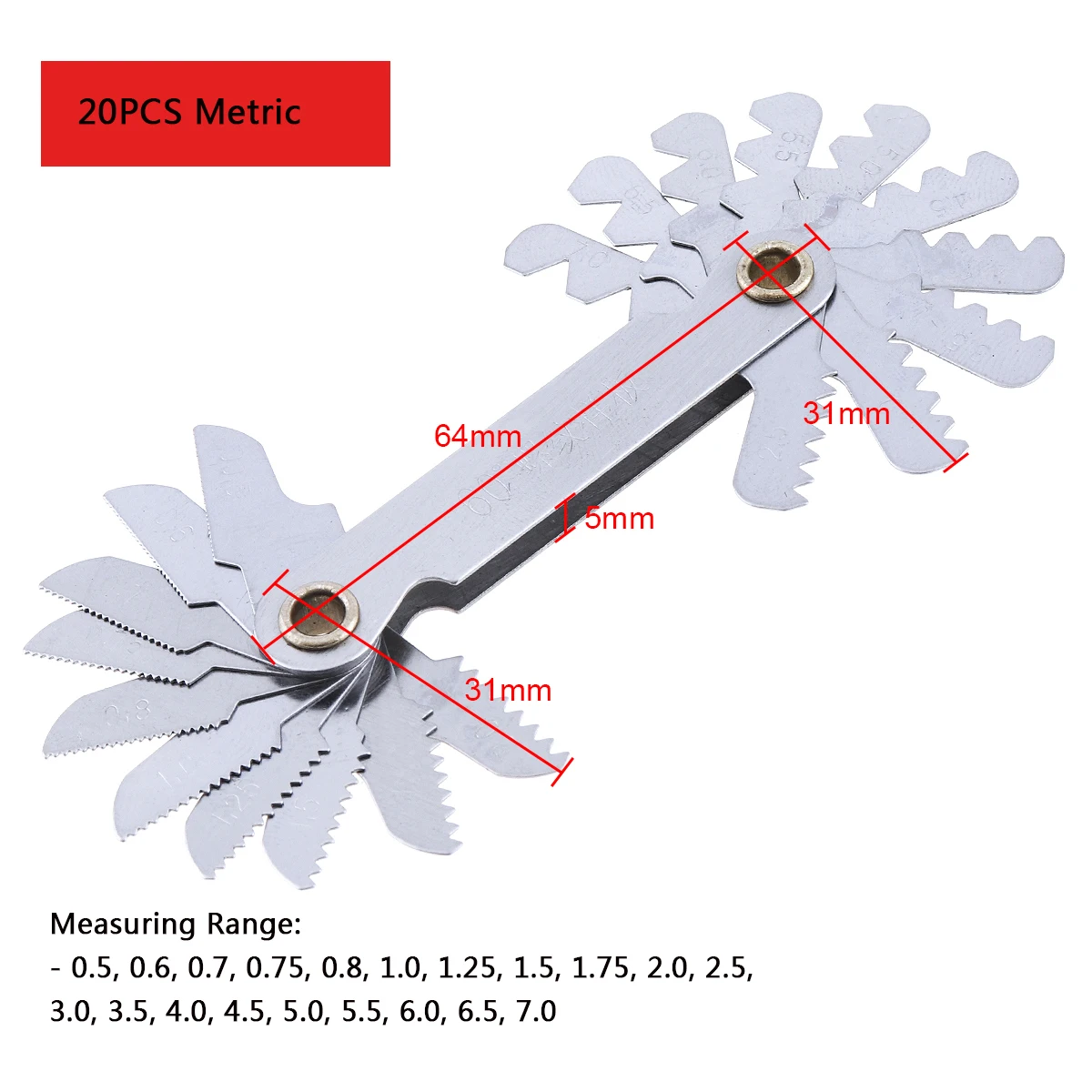 55-60 Degree Metric Inch US Thread Plug Gauge Carbon Steel Gear Tooth Screw Pitch Gauges Thread Pitch Measuring Tools