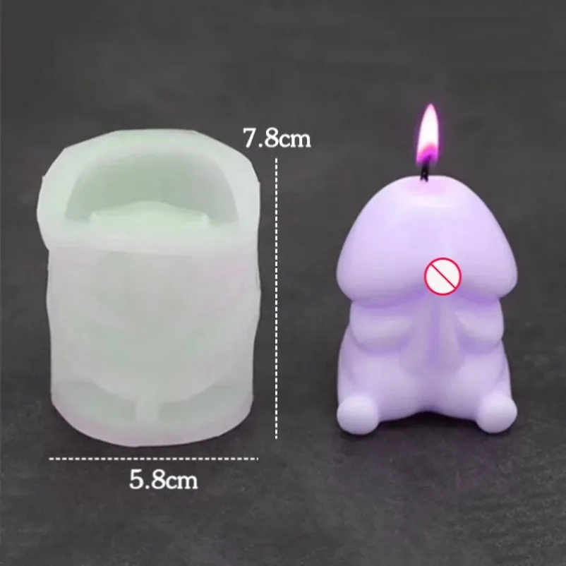 3D Cute Cartoon Genitalia Silicone Candle Molds Simulates Male Body Organs Crafts Gypsum Resin Soap Making Kit Diy Handmade Gift