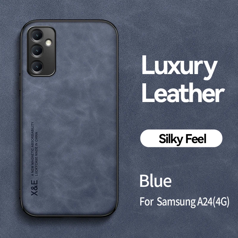 Luxury Leather Case with Metal Plate Support