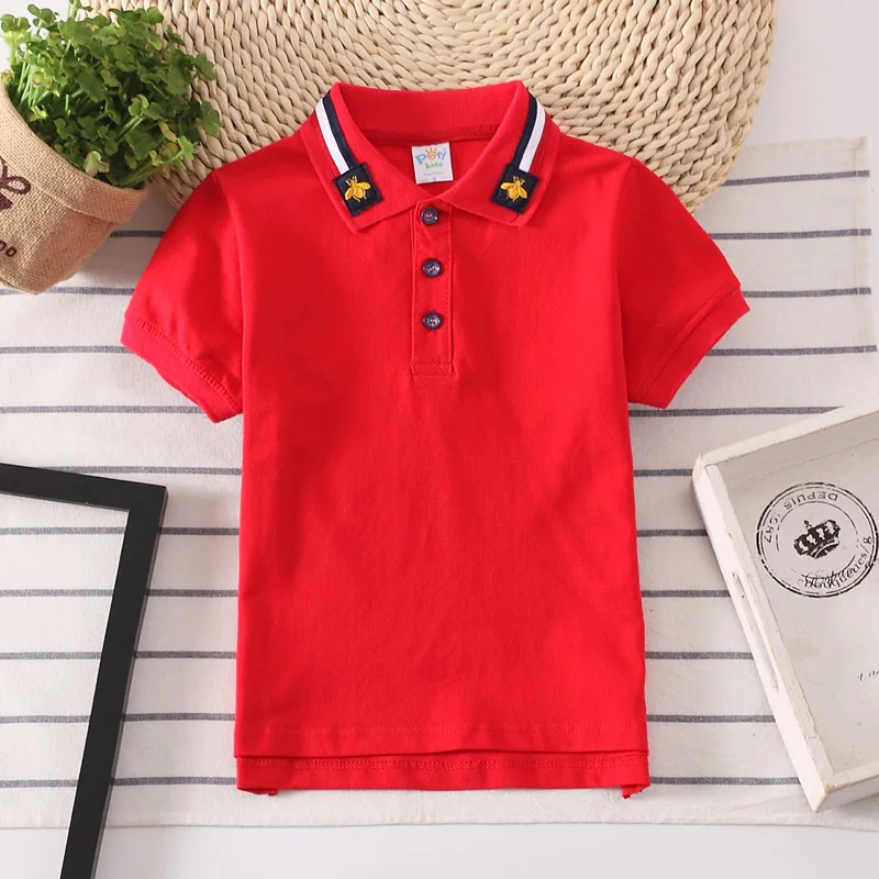 Summer Teen Polo Shirts for Boys Fashion Children Sports Tops Cotton Baby Breathable T Shirt 2-14 Years Kids Clothes image