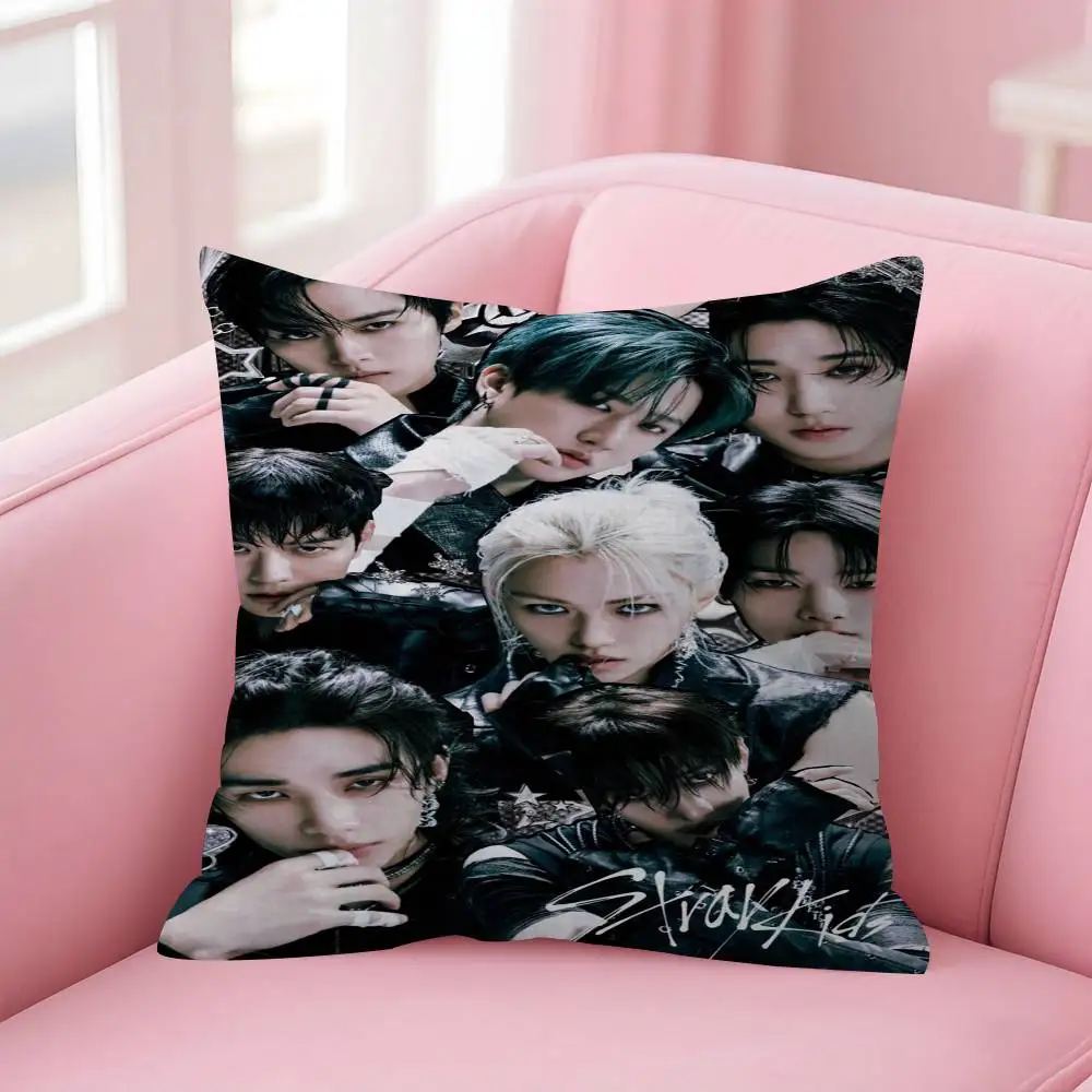 Heiße KPOP S-Stray K-Kids Kissenbezüge Cartoon Sofa Dekorative Heimtextilien Doppelseitig bedruckte Kurzplüsch Niedliche Kissenhülle – Detail 14