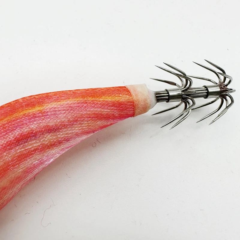 Squid Jig Octopus Egi Fishing Lures 12.8g Luminous Wooden Shrimp Fishing Lures Artificial Squid Hook Jig Bait with Sound Beads