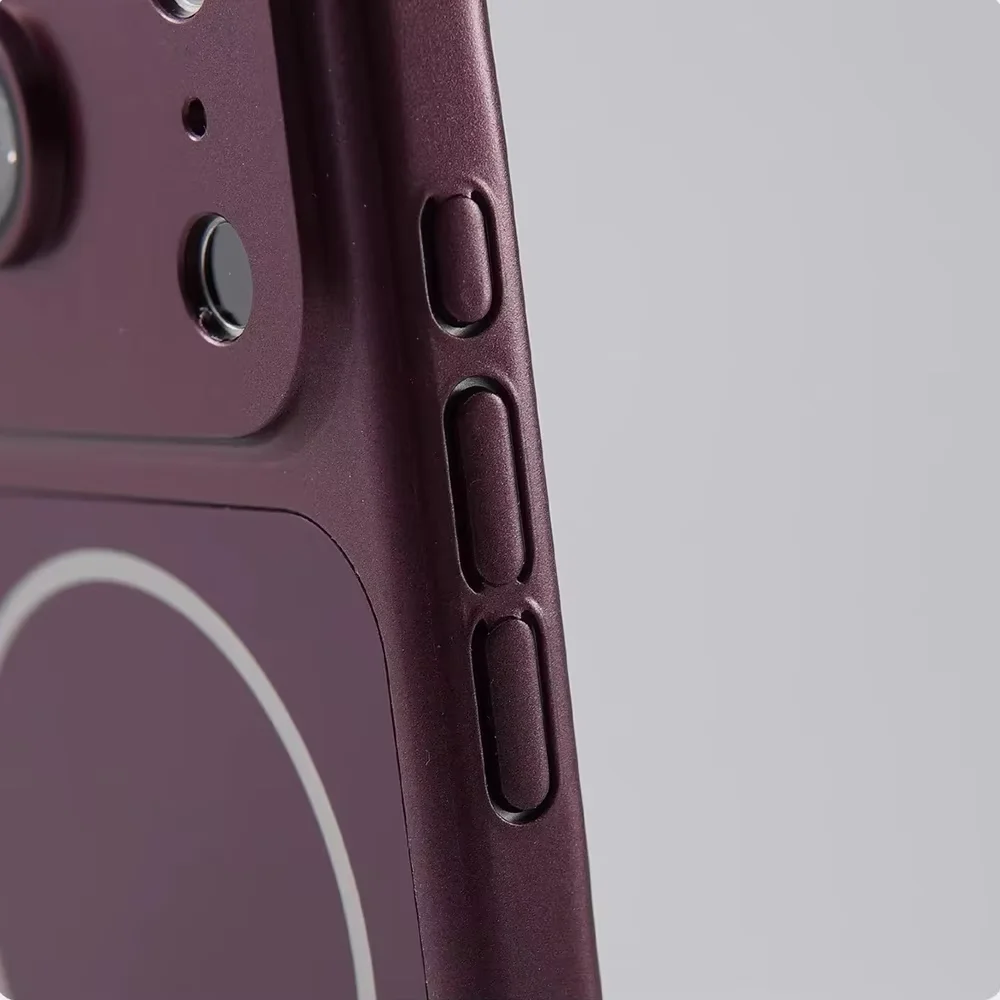 Enhanced Magnetic Matte Metal Phone Case with Large Window - Magsafe Compatible, Protective Cover