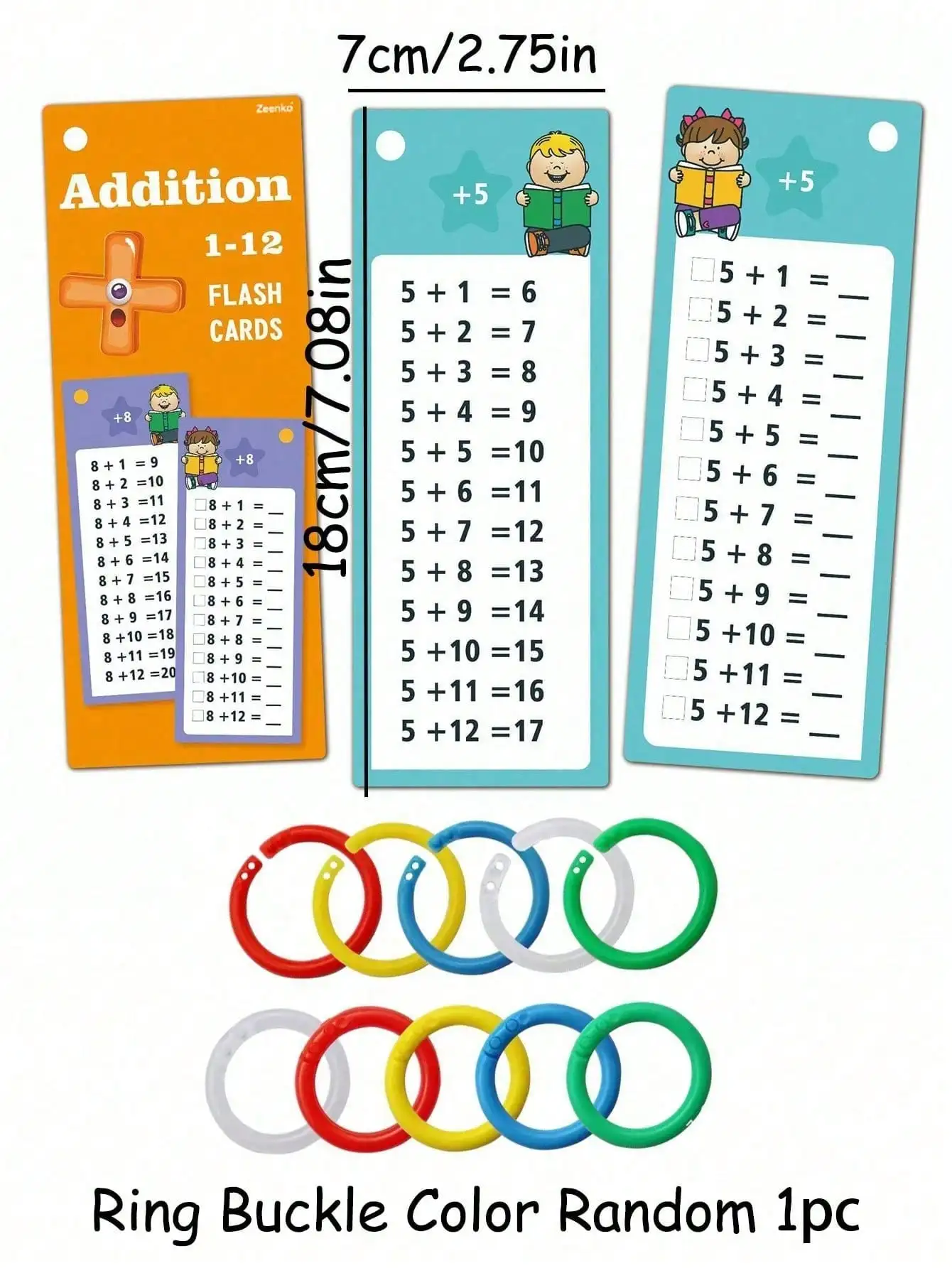 Kids Math Flash Cards Set – Add/Sub/Mul/Div Learning Educational Toy for Toddlers (Random Style)