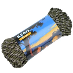Durable Nylon 9 - Core Military - Grade Paracord Rope for Outdoor and DIY Projects (Green Camo)