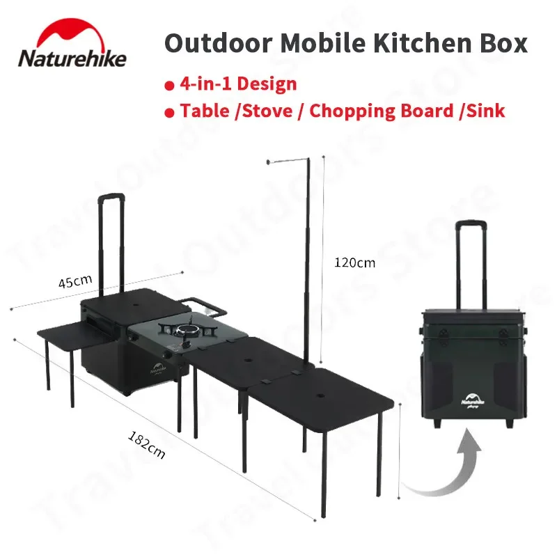 

Nature-hike IGT Camping Gas Stove Burner Table Box Outdoor Mobile Kitchen Cooking Supplies Foldable Portable High Power 3000W