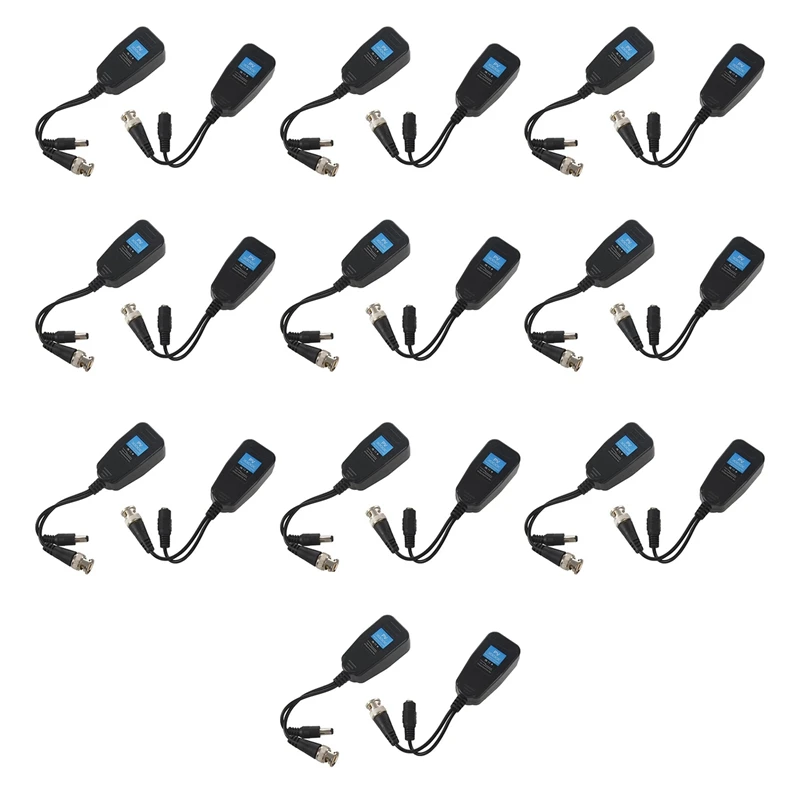 10 пар Пассивный видеотрансмиттер с разъемом питания и RJ45 CAT5 |