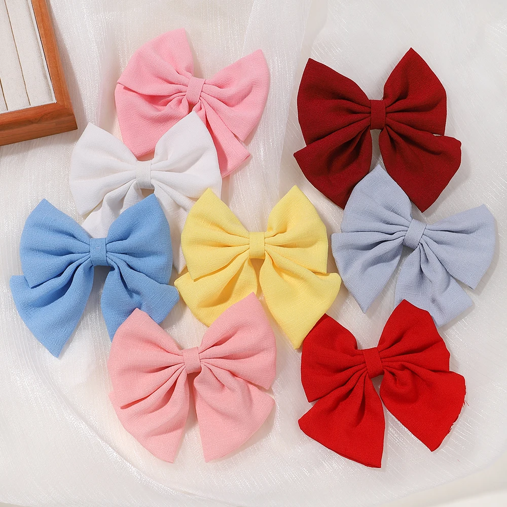 1Pcs/Set Fashion 4.5Inch Lovely Hair Bows Clips Baby Accessories For Girls Grosgrain Ribbon Delicate Hairgrips Headwear Children