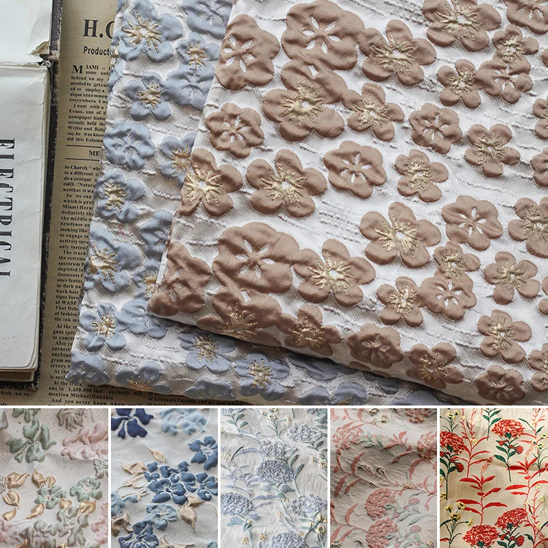 1 m 3D-Garn gefärbt Jacquard Gold geprägt Blase Stoff weiche elegante Tutu Rock Kleid machen Stoff Patchwork Home Dekoration – Detail 4