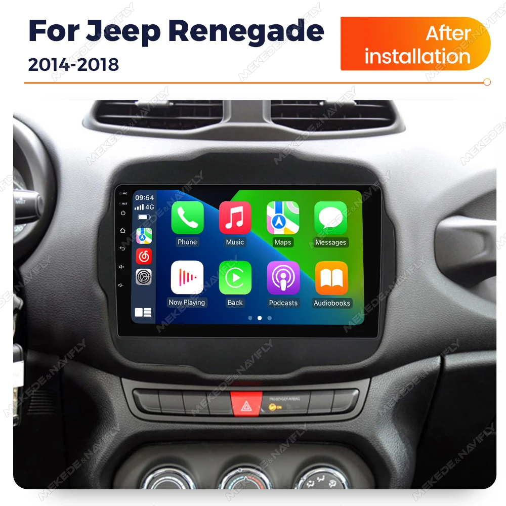 Android 14 Car Radio For Jeep Renegade 2014-2018 GPS Navigation Multimedia Video Player Autoradio Stereo Carplay Auto WIFI BT