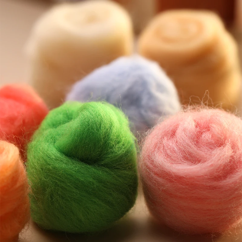 20 Color Needle Felting Kit Wool Felting Tools Handmade Felt Needle Set Wool Fabric Materials Accessories KRABALL needle felt kit needle felting wool wool felting needles wool felting kit