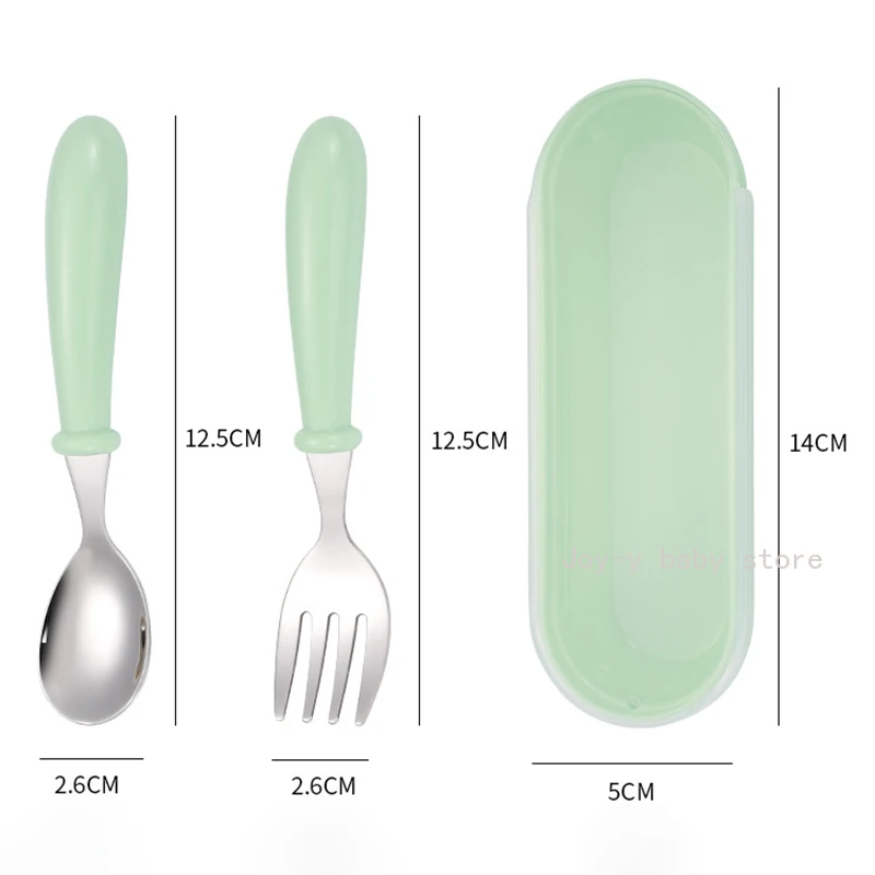 Baby Feeding Tableware Set Children Utensil Stainless Steel Toddler Dinnerware Cutlery Cartoon Infant Food Feeding Spoon Fork fork spoon set,stainless steel cutlery set,baby cutlery