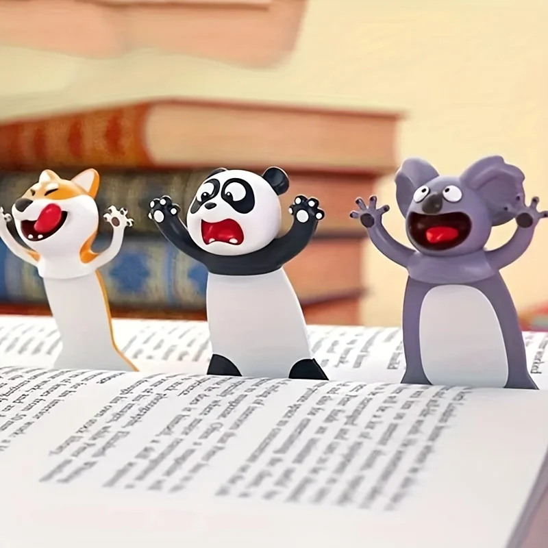 3D Stereoscopic Animal Bookmark 1 Pc Original PVC Creative Literary Creation Funny Cat Student Stationery Reading Aid
