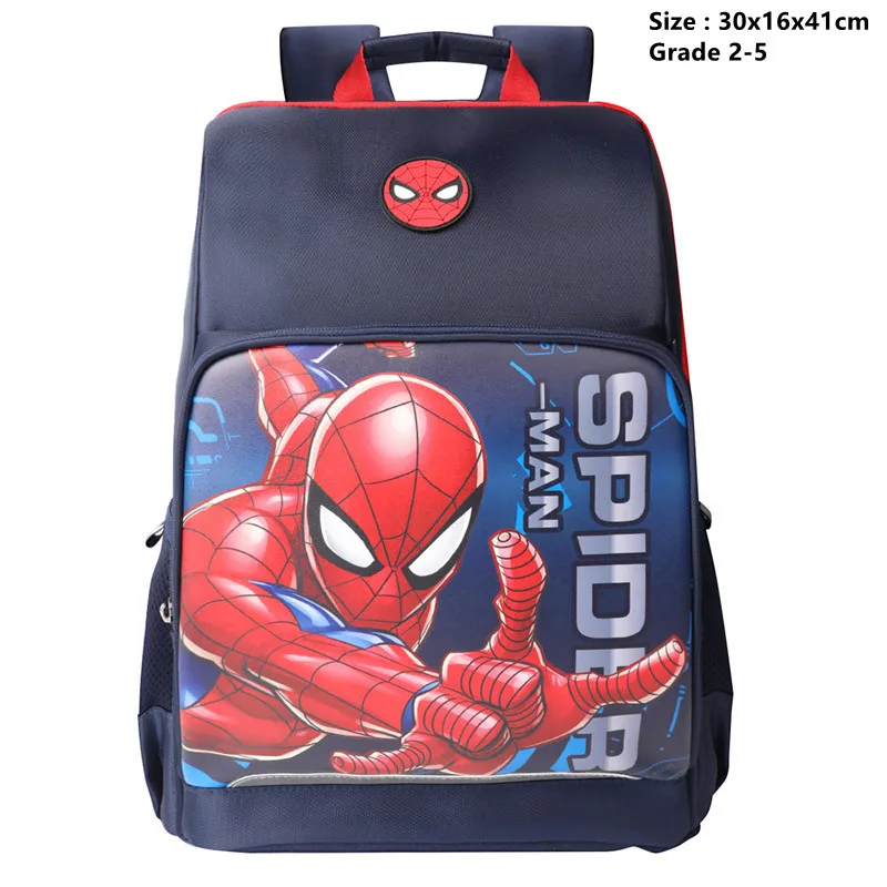 Genuine Disney New School Bags For Boys Primary Student Shoulder Orthopedic Backpack Spider Iron Man Captain America Mochilas