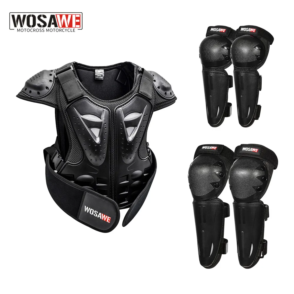 WOSAWE Children's Armor Jacket Spine Chest Protection Equipment Motocross Skateboard Moto Jacket Motorcycle Gear Moto Kids Armor motorcycle armor motorcycle body armor body protector motorcycle armor vest