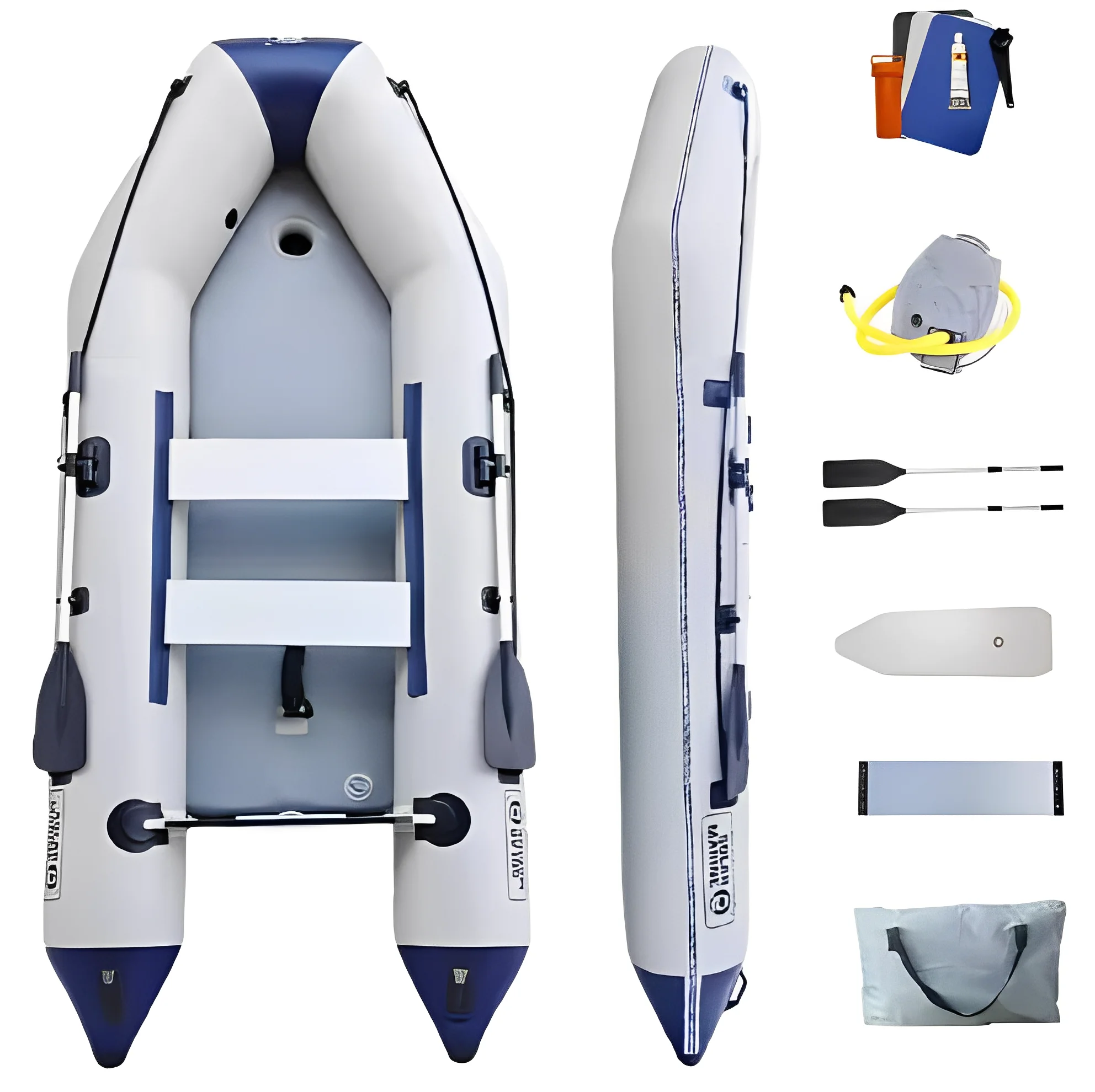 2.7M 8.8FT Air Deck Floor Portable PVC Inflatable Fishing Boat for Adult Surfing Kayak and Racing Boats for the Sea Accessories