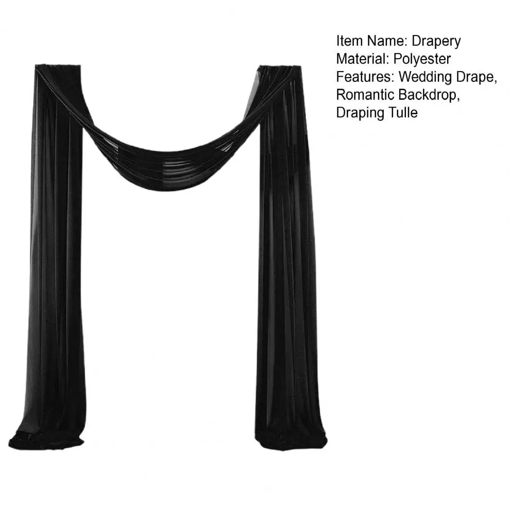 300/400/600cm Wedding Arch Drape Chiffon Curtain Drapery Tulle Draping Decoration For Ceremony Reception Banquets Wedding Supply