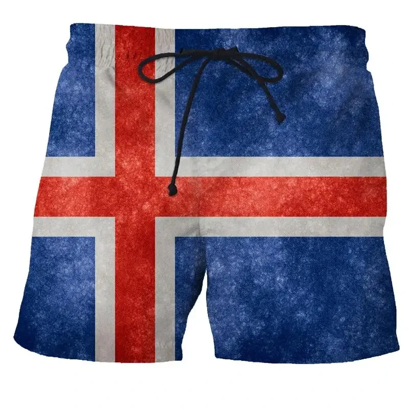 Summer Men's Swimsuit Spain Flag Print Surfing Board Beach Shorts New Fashion Oversized Trunks Sportwear Briefs Boy Short Pants 3