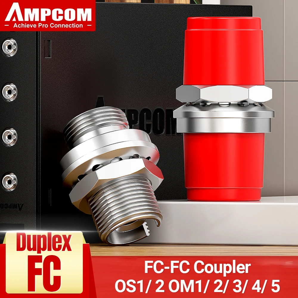 

AMPCOM Fiber Optical Coupler Adapter, 12 Pcs FC To FC Fiber Optic Adapter Carrier Grade Connector for Server Rack, Patch Panel
