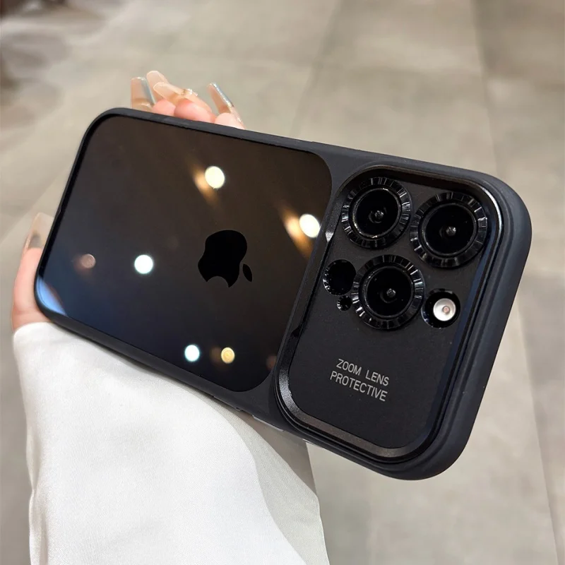 Matte Bumper Transparent Phone Case with Lens Protection and Shockproof Clear Back Cover
