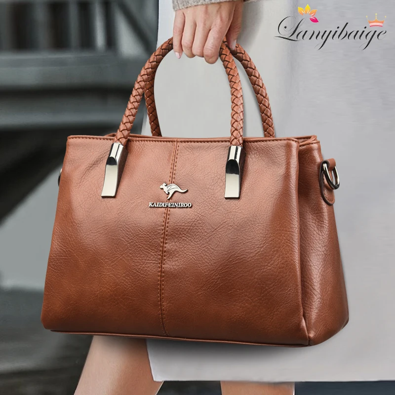 

High Quality Ladies Soft Leather Shoulder Sac Designer Luxury Handbags Tote Bags For Women New Female Crossbody Messenger Bags