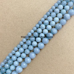 Vibrant Blue Jade Round Loose Beads - Assorted Sizes - 8mm 45 to 48pcs (Dark Aquamarine)