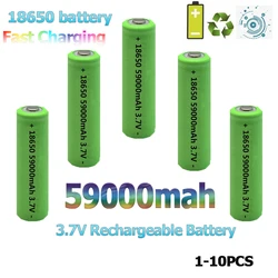 Original 18650 59000mAh Rechargeable Lithium Ion Battery 3.7V Suitable for Flashlight Battery + Storage Box for Electronic Toys
