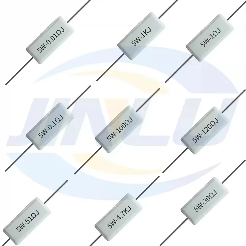 10pcs 5W 5% Cement Resistor Power Resistance 0.47 4.7 47 470 R Ohm 4K7 47K 0.47R 4R7 47R 470R cement resistor